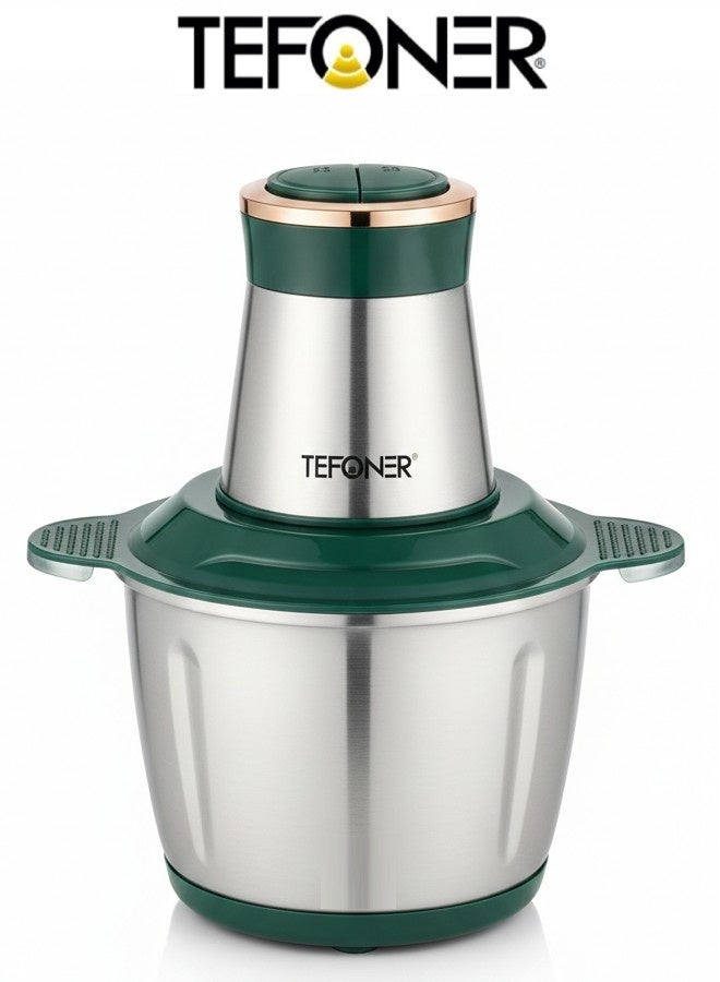 تيفونر مفرمة لحم وقطاعة خضار كهربائيه قوية بأربع شفرات. فرامة كهربائية بقوة 1000 واط. مفرمه لحم كهربائية بشفرات من الاستانل ستيل القوي المقاوم لصداء. فرامة لحم بسعة 3  لتر. فرامة خضار سهلة التنظيف. - Image 1